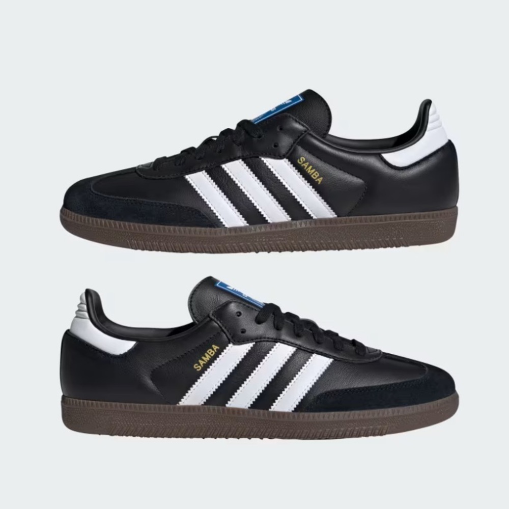 adidas Samba Black White Brown Athletic Shoes